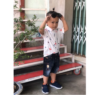 Sét jean lửng sơmi bé trai 10—-24 kg