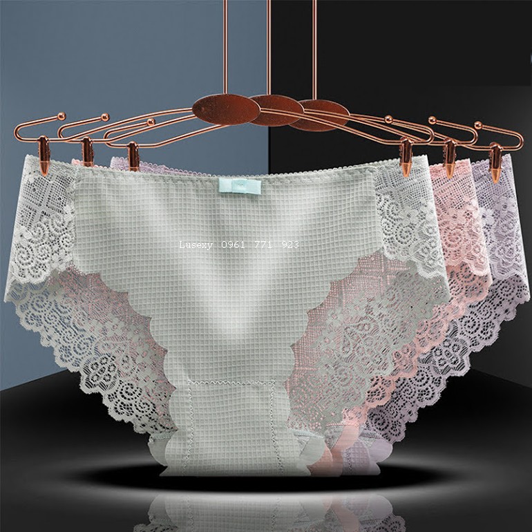 Quần lót nữ cao cấp phối ren xinh xắn - Quần lót nữ dễ thương màu hồng tím xanh da đen