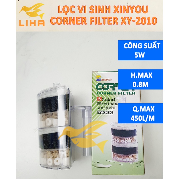 Lọc XY2010 Có Sẵn Vật Liệu Lọc - Lọc Góc Bể Thủy Sinh Cho Bể Cá