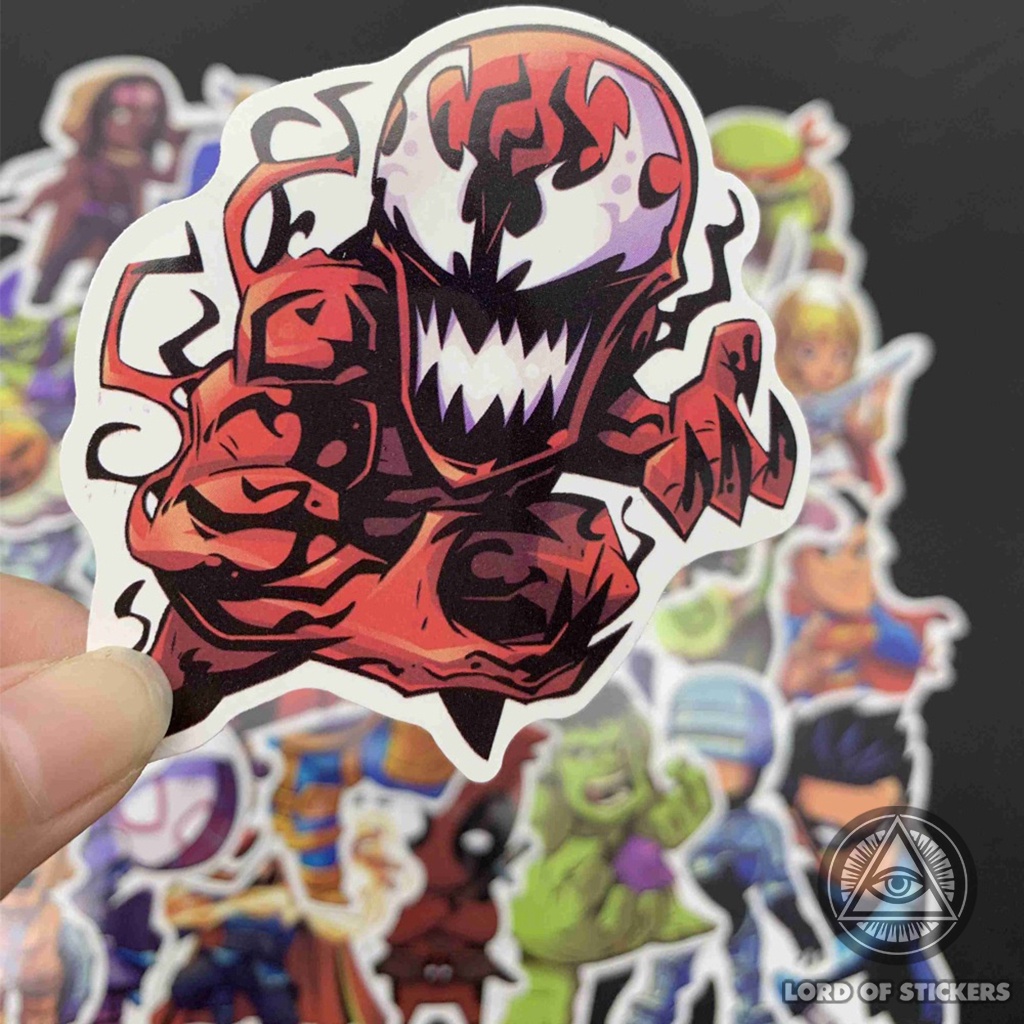 Set 50 Miếng Dán Siêu Anh Hùng Marvel DC Sticker Phim Hoạt Hình Chống Thấm Nước Trang Trí Mũ Bảo Hiểm, Ván Trượt, Laptop