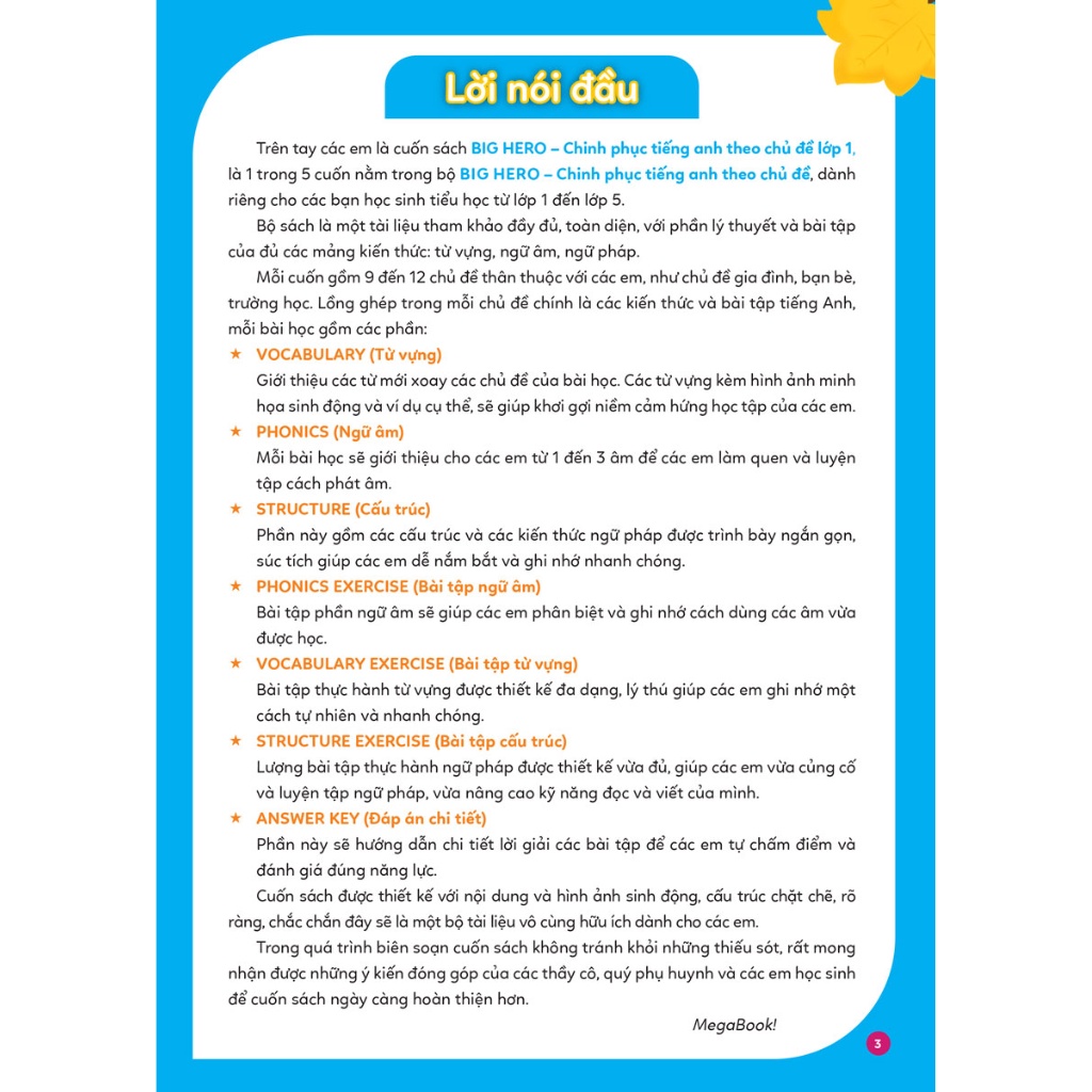Sách - Big Hero Chinh Phục Tiếng Anh Theo Chủ Đề Lớp 1 - MEGABOOK