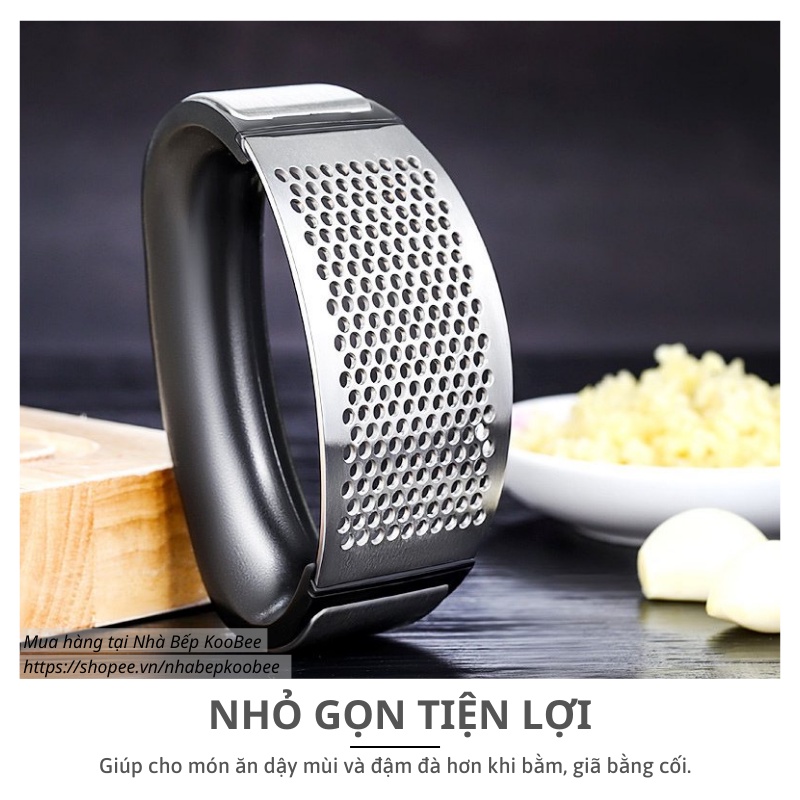 Dụng cụ nghiền tỏi cầm tay Inox cao cấp - Dụng cụ dập ép tỏi bằng tay thông minh KooBee  (NB34)
