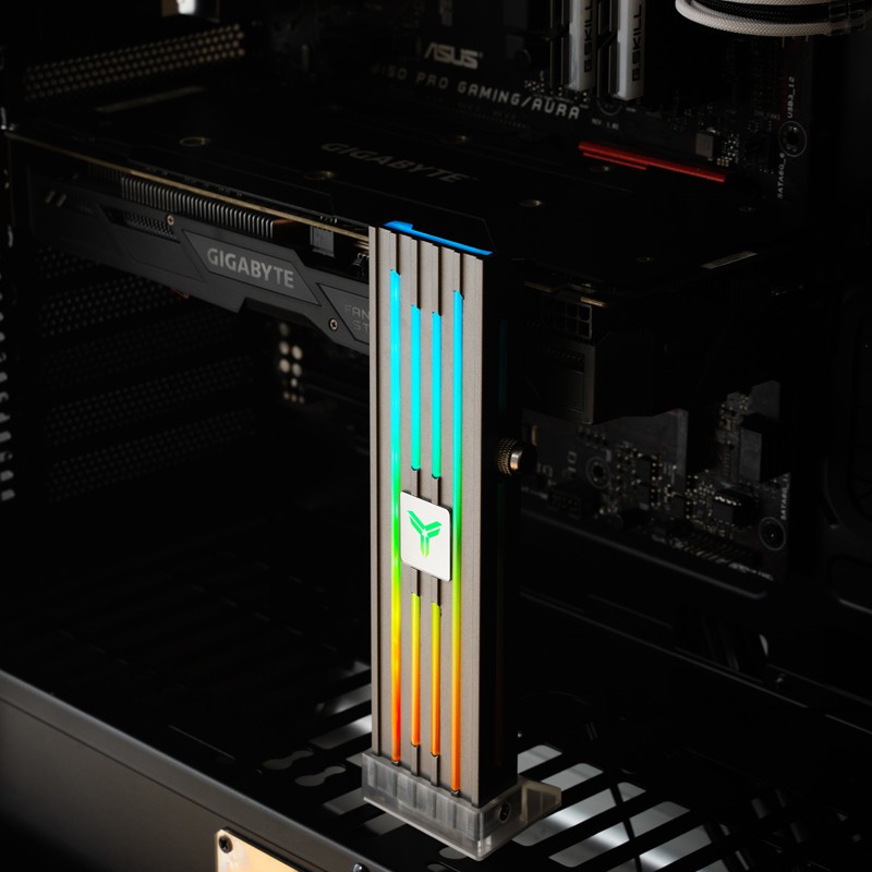 Giá đỡ VGA Jonsbo VC-4 ARGB - Hiệu ứng LED Addressable RGB màu rainbow rực rỡ, cây chống card màn hình thép chắc chắn