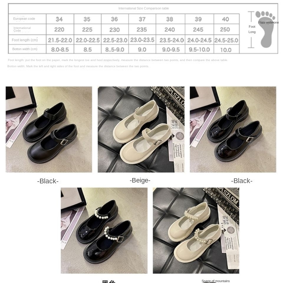 CHZK 【COD 35% off】Giày Da Phong Cách Mary Jane Nhật Bản Xinh Xắn Cho Nữ Giày nữ Lolita