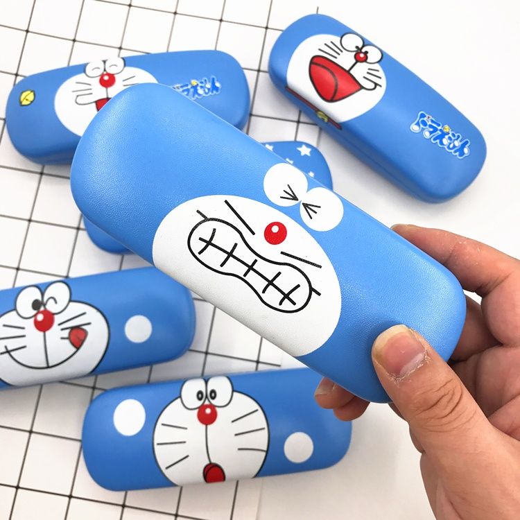 Run Rẩy A Dream Kính Mắt Xanh mập mạp sáng tạo hộp kính hoạt hình thu hộp máy mèo đinh đang mèo học sinh hộp kính mắt