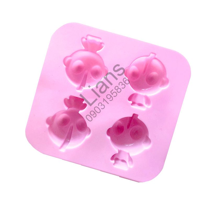 SG - Khuôn silicon siêu nhân ultraman 4 ô làm bánh rau câu pudding