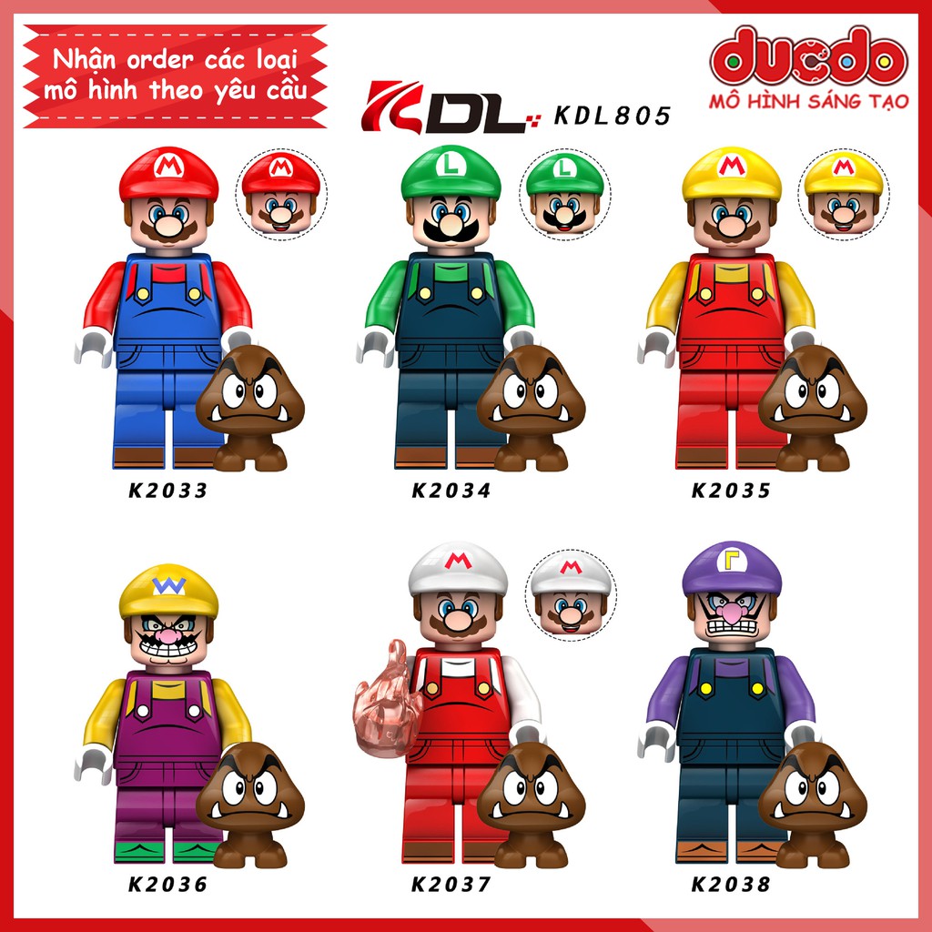 Minifigures nhân vật Mario với Goomba siêu đẹp - Đồ chơi Lắp ghép Xếp hình Mô hình Mini Iron Man KDL805