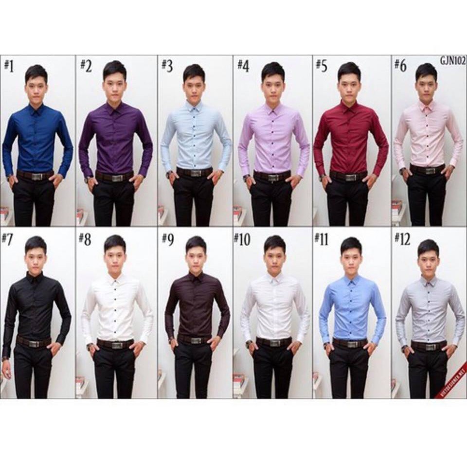 ÁO SƠ MI NAM NỮ MÀU GHI XÁM KHÔNG NHĂN KHÔNG XÙ | BigBuy360 - bigbuy360.vn