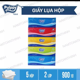 5 hộp khăn giấy rút Pulppy 180 tờ