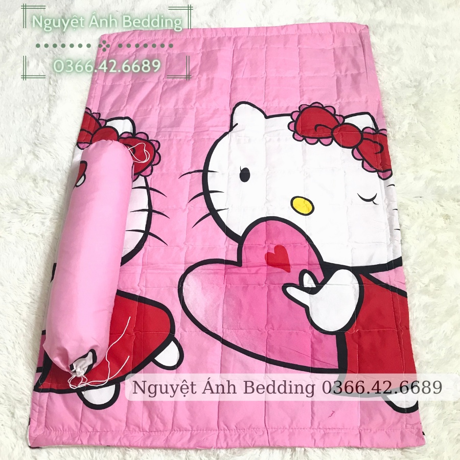 Bộ 2 món CHĂN + GỐI ÔM cho bé mẫu siêu nhân, baby shark, hello kitty, Doraemon, Elsa, ếch xanh cho bé gái và bé trai