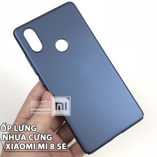 Ốp lưng dùng cho máy Xiaomi Mi 8 SE Nhựa PC cứng - Không bám vân tay - Xanh đen