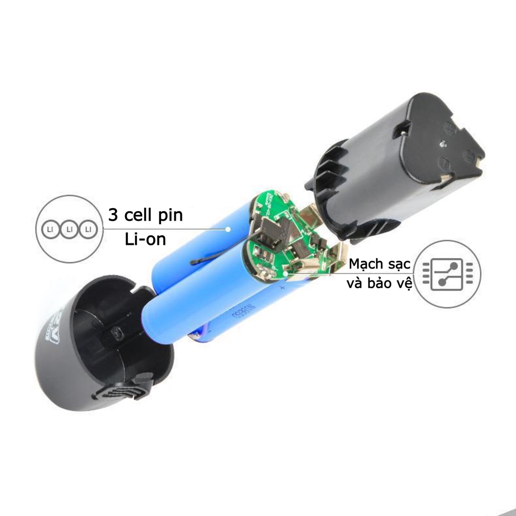 Pin máy khoan 12v li-ion Makita Hitachi Voto Aotuo chất lượng