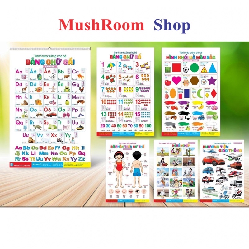 Bộ Tranh Treo Tường 14 Chủ Đề Thế Giới Xung Quanh Cho Bé