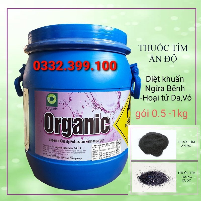 500g Tím KMnO4 Ấn Độ Nhập Khẩu 100%