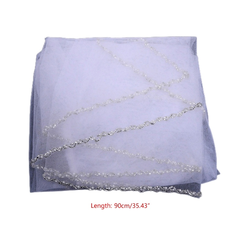 Mạng Che Mặt 1 Tầng Kèm Lược Chải Tóc Dài Hóa Trang Tiệc Cưới YOUYO