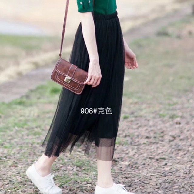 CHÂN VÁY XẾP LY LƯỚI DÁNG DÀI MS11023 (K1-2)