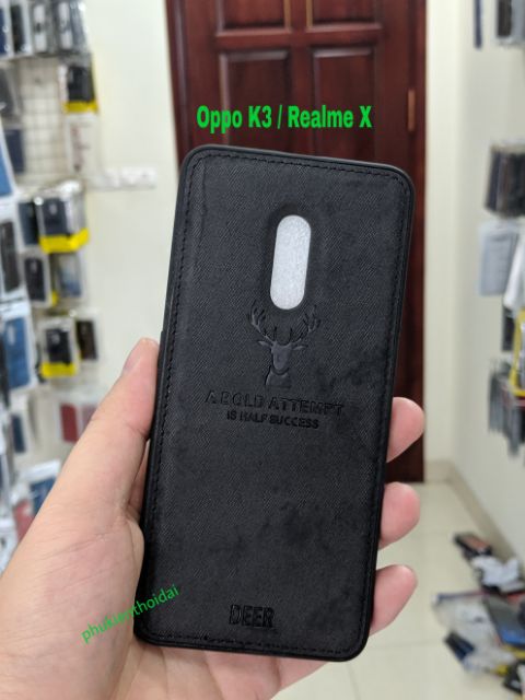 Ốp lưng Oppo K3 / Realme X chống sốc vải đầu hươu thời trang cao cấp