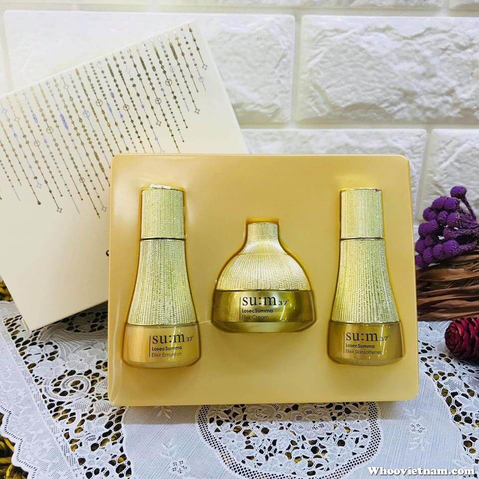 Bộ mini dưỡng tái sinh da cao cấp Su:m37 LosecSumma Elixir Gift Set (3 sản phẩm) 57ml/ Mỹ phẩm Ohui công ty chính hãng