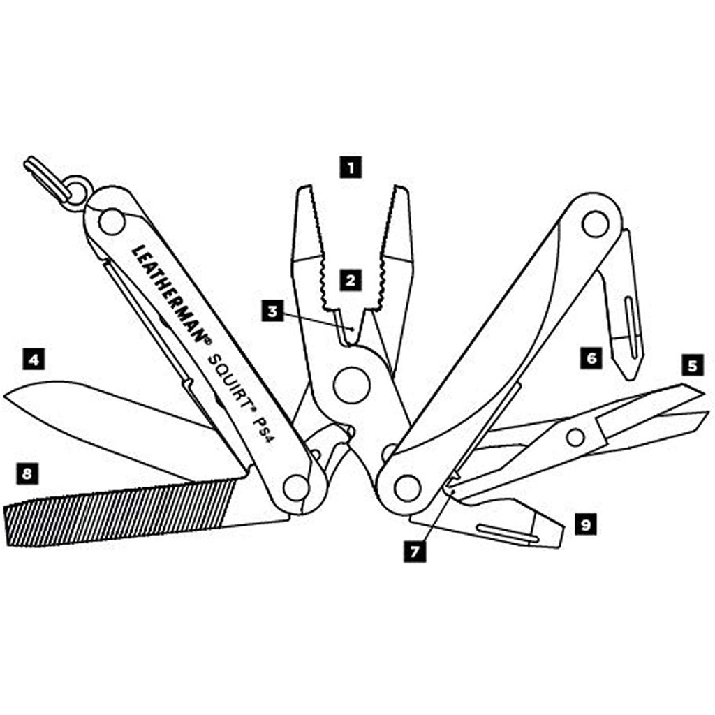 Dụng cụ cầm tay đa năng Leatherman Squirt® PS4 (9 tools) [Bảo hành chính hãng 25 năm]