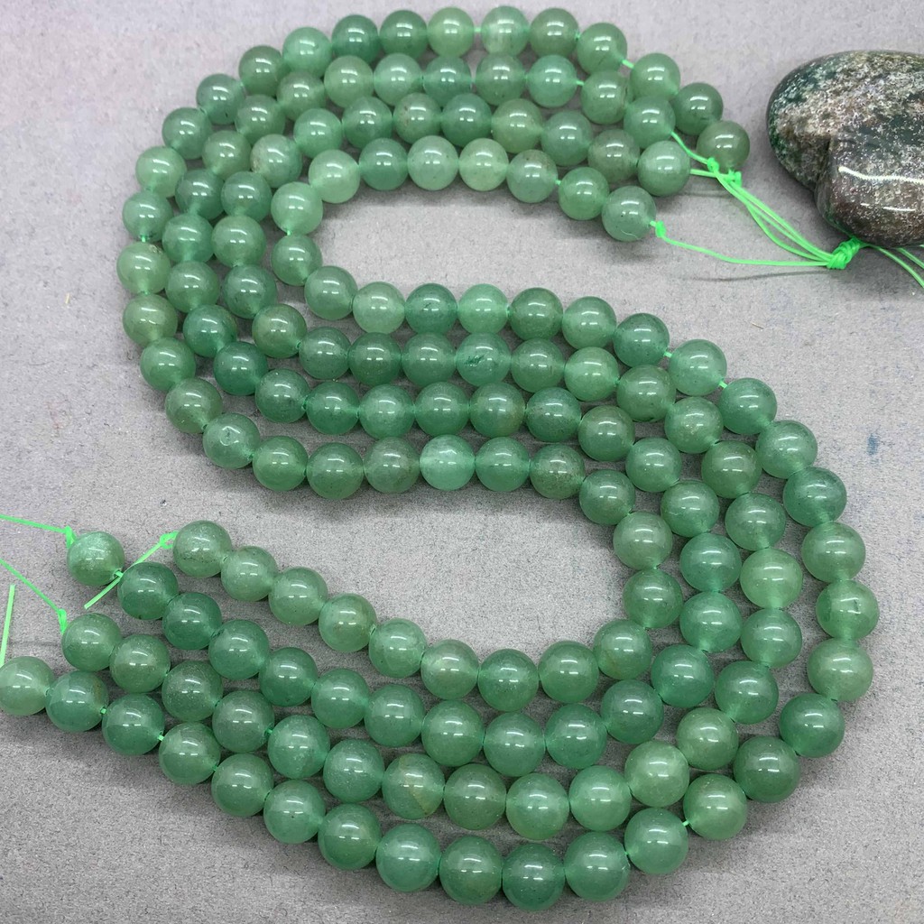 Chuỗi Hạt Đá Sa Thạch Anh Xanh 4-14mm Tự Làm Vòng Tay