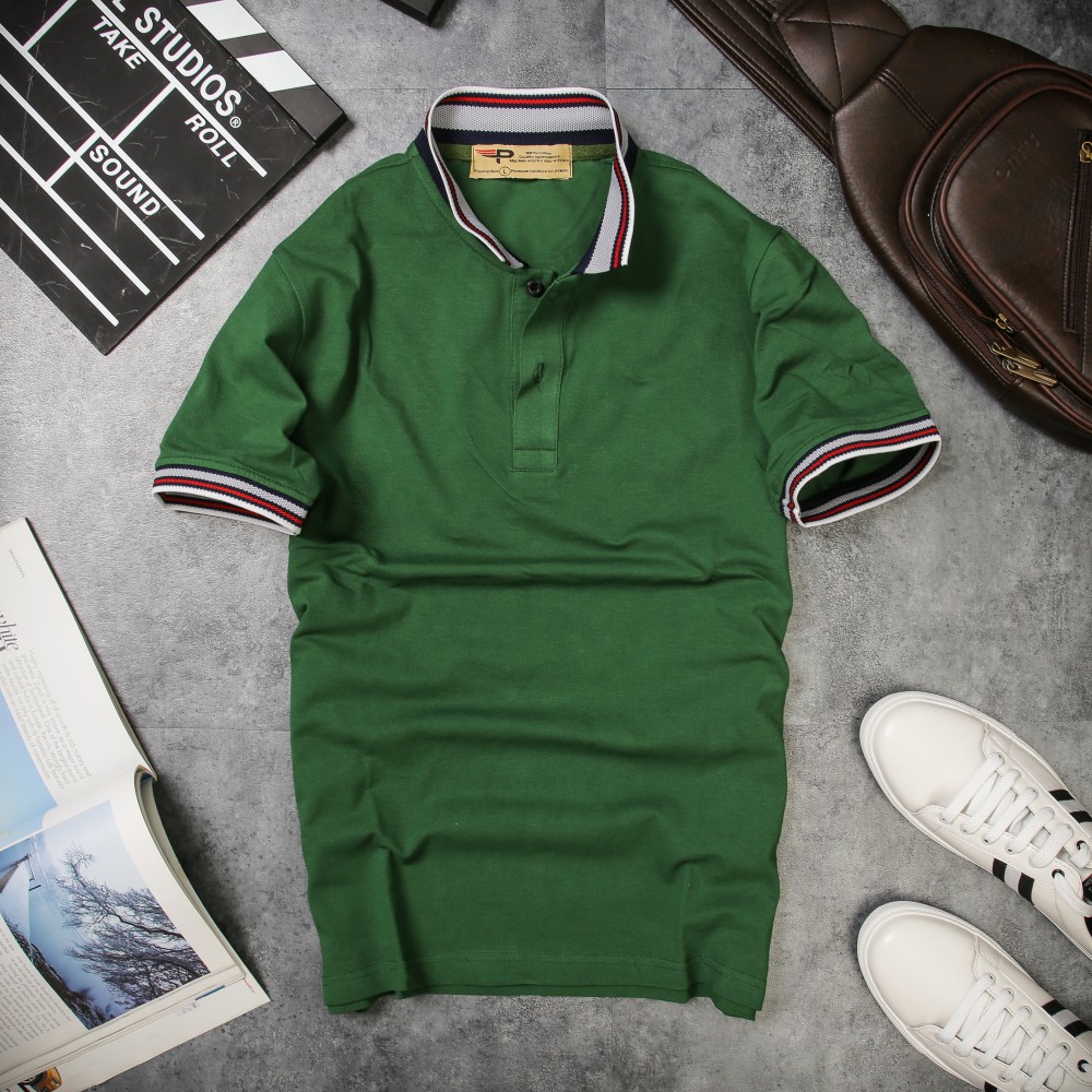 Áo polo nam AHT06 PigoFashion cổ phối bo vải dệt cotton cao cấp chọn size và màu | BigBuy360 - bigbuy360.vn