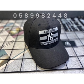 Nón kết đen trơn logo ny phối cực ngầu