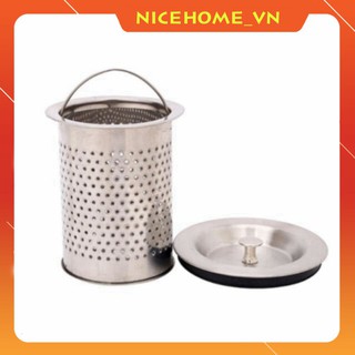 Giỏ lọc rác bồn rửa bát bằng inox kèm nắp