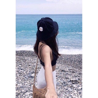Mũ vải thô hoa cúc