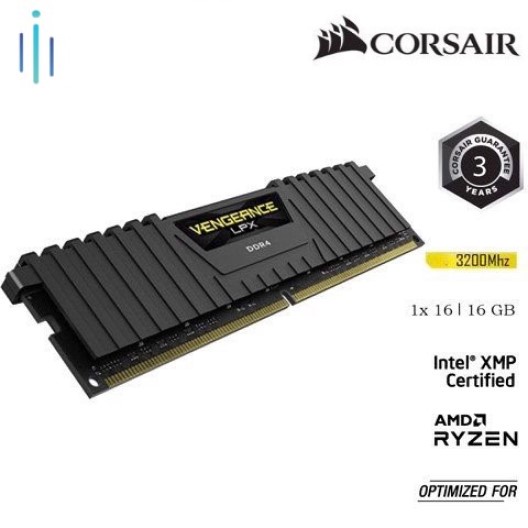 [Mã ELMALL10 giảm 10% đơn 500K] Bộ nhớ RAM dành cho PC CORSAIR VENGEANCE LPX 16GB DDR4 1x16G 3200MHz CMK16GX4M1E3200C16