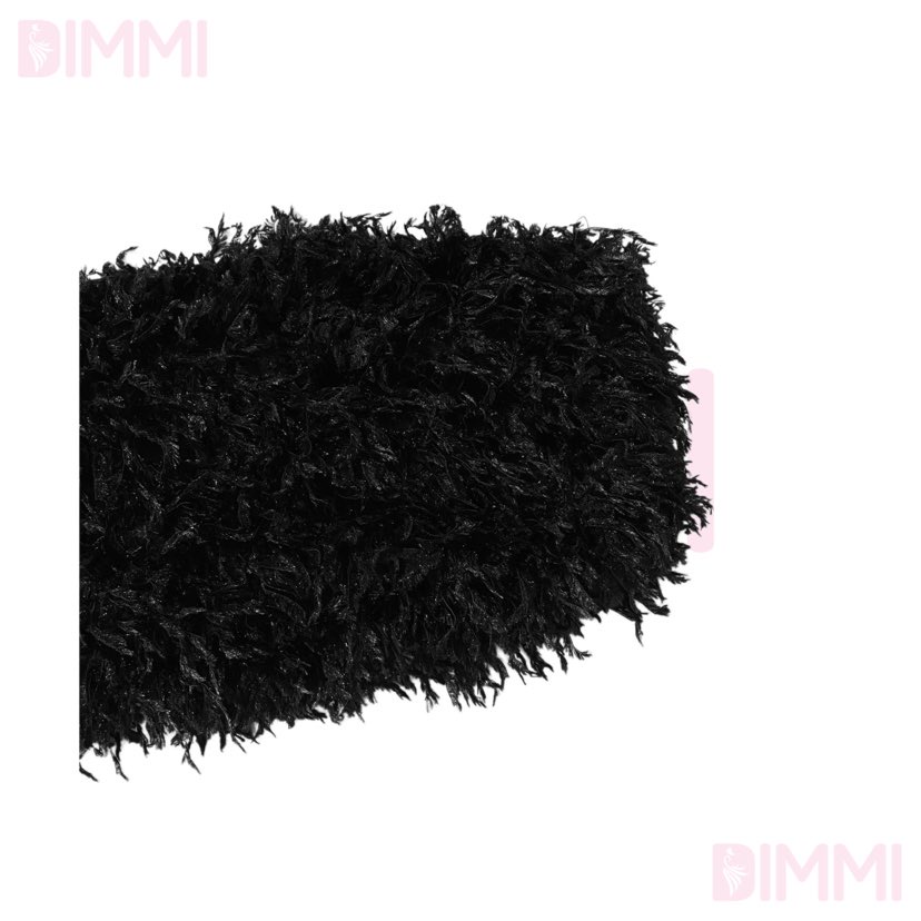 Set Áo Lông Và Chân Váy Sequin Viền Lông