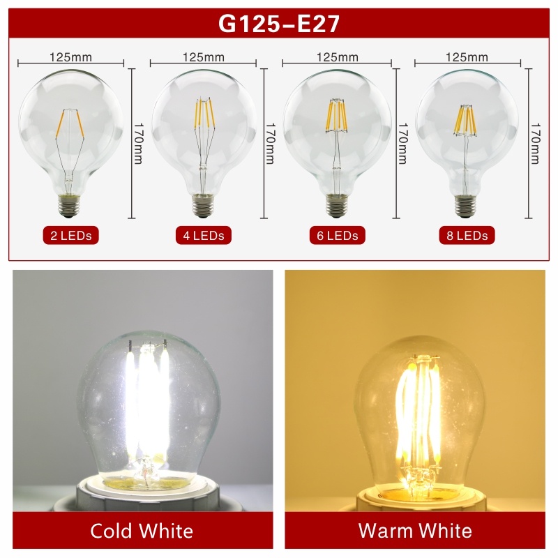 Bóng Đèn LED Dây Tóc Cổ Điển 4W 6W E27 E14 220V C35 G45 A60 ST64 G80 G95 G125