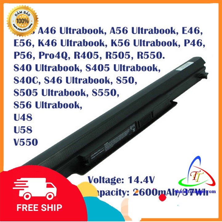 Pin Laptop Asus K46 K56, 56CA, K56CB, K56CM