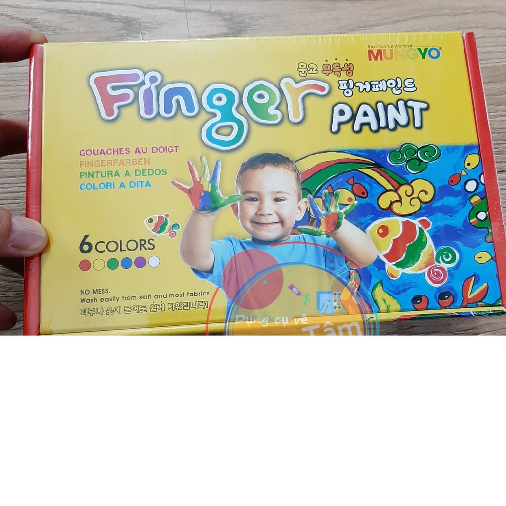 [ TÂM TÂM ]-Màu Vẽ Bằng Tay Finger Paint bộ 6 hủ-