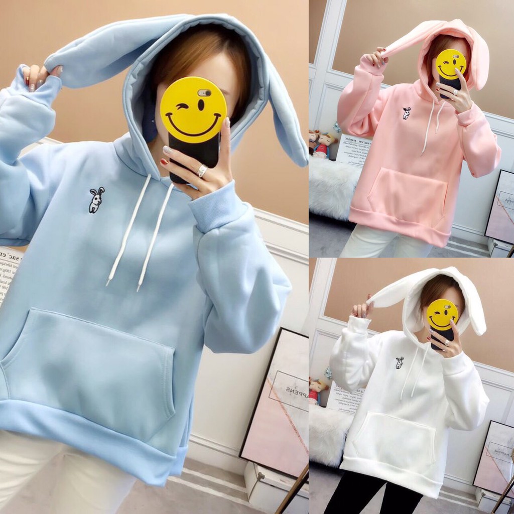 Áo khoác Hoodie Tai Thỏ Siêu CUTE Hót Hít, Dễ Thương, Kute áo chất Dày Dặn