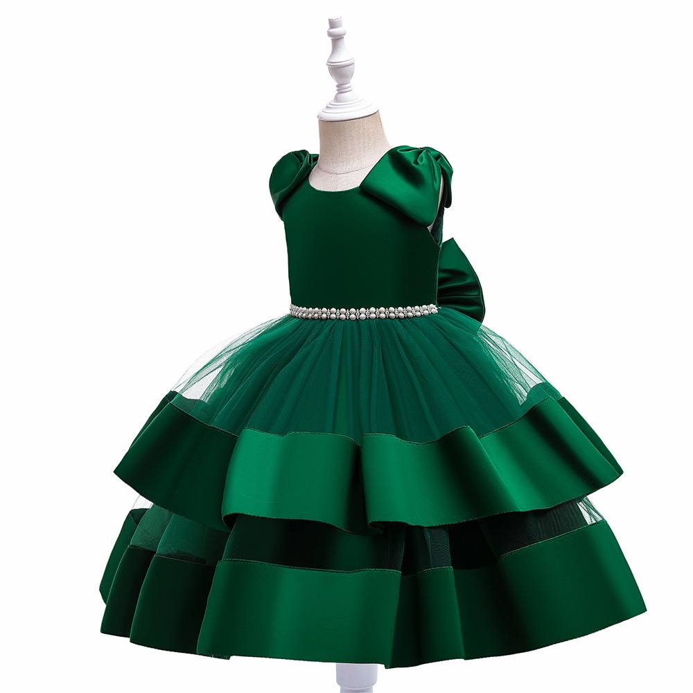 DC16 Size110-150 (13-35kg) Đầm công chúa cao cấp (Đầm voan xoè 2 tầng vải lụa dự tiệc đám cưới) hàng quảng châu
