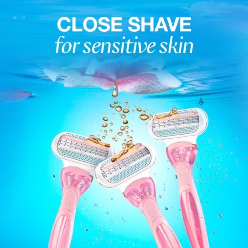 (Set 3 dao - CÓ CHE TÊN) Set dao cạo lông cho nữ Gillette Sensitive Venus Spa   - Hàng chính hãng đủ bill