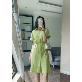 DEVONT DRESS - Váy linen dáng suông dài thắt eo REGEN