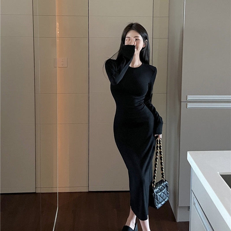 COZOK Đầm Dài Tay Ôm Eo Thời Trang Dành Cho Nữ