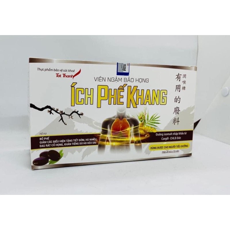 Viên ngậm bảo họng Ích phế khang gói 10 viên - hỗ trợ bổ phế , giảm các biểu hiện tăng tiết đờm, ho nhiều ,đau rát họng | BigBuy360 - bigbuy360.vn