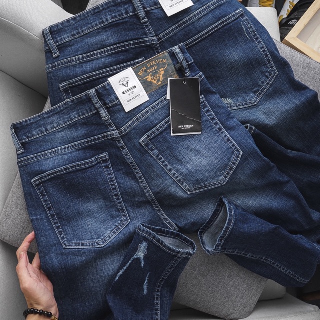 Quần jean nam rách ống ôm xuất dư cao cấp | BigBuy360 - bigbuy360.vn