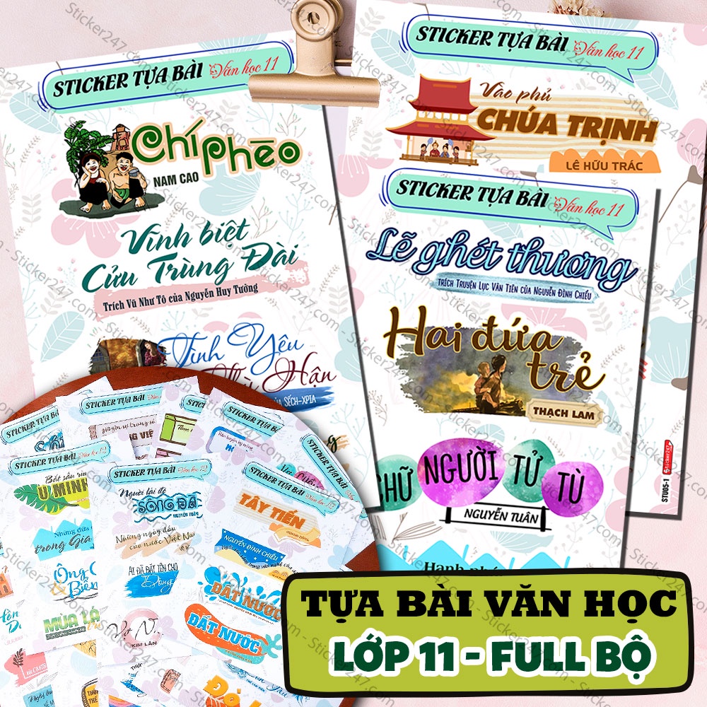 Sticker Tựa Bài Ngữ Văn 11 (Cả năm) 𝑭𝒓𝒆𝒆𝒔𝒉𝒊𝒑 Chương Trình Lớp 11 Mới, Kết Nối Tri thức Và Chân Trời Sáng Tạo - Nhãn vở
