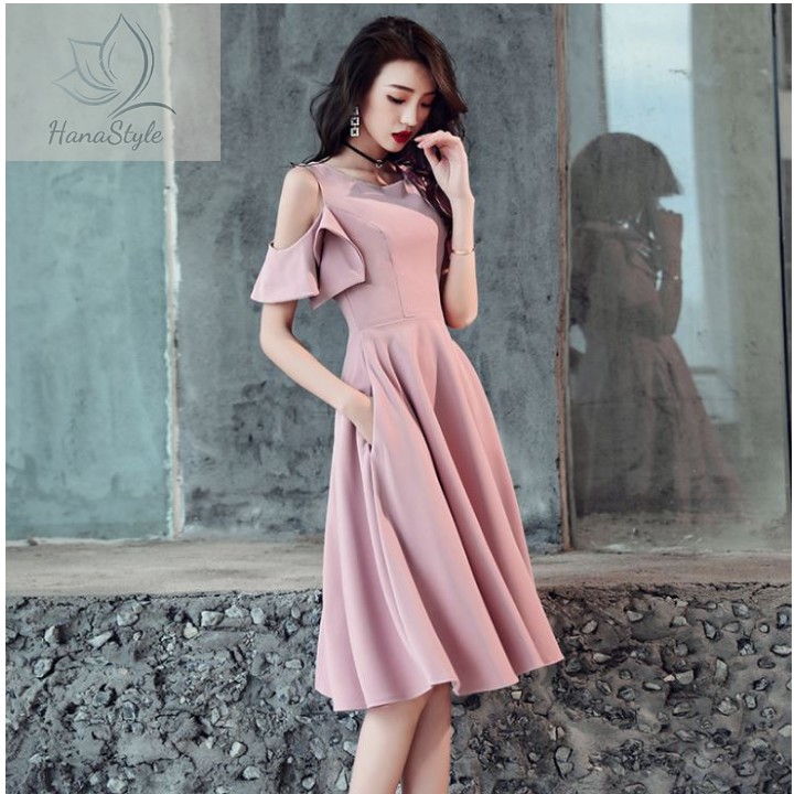 Đầm xòe cutout sang trọng HN029