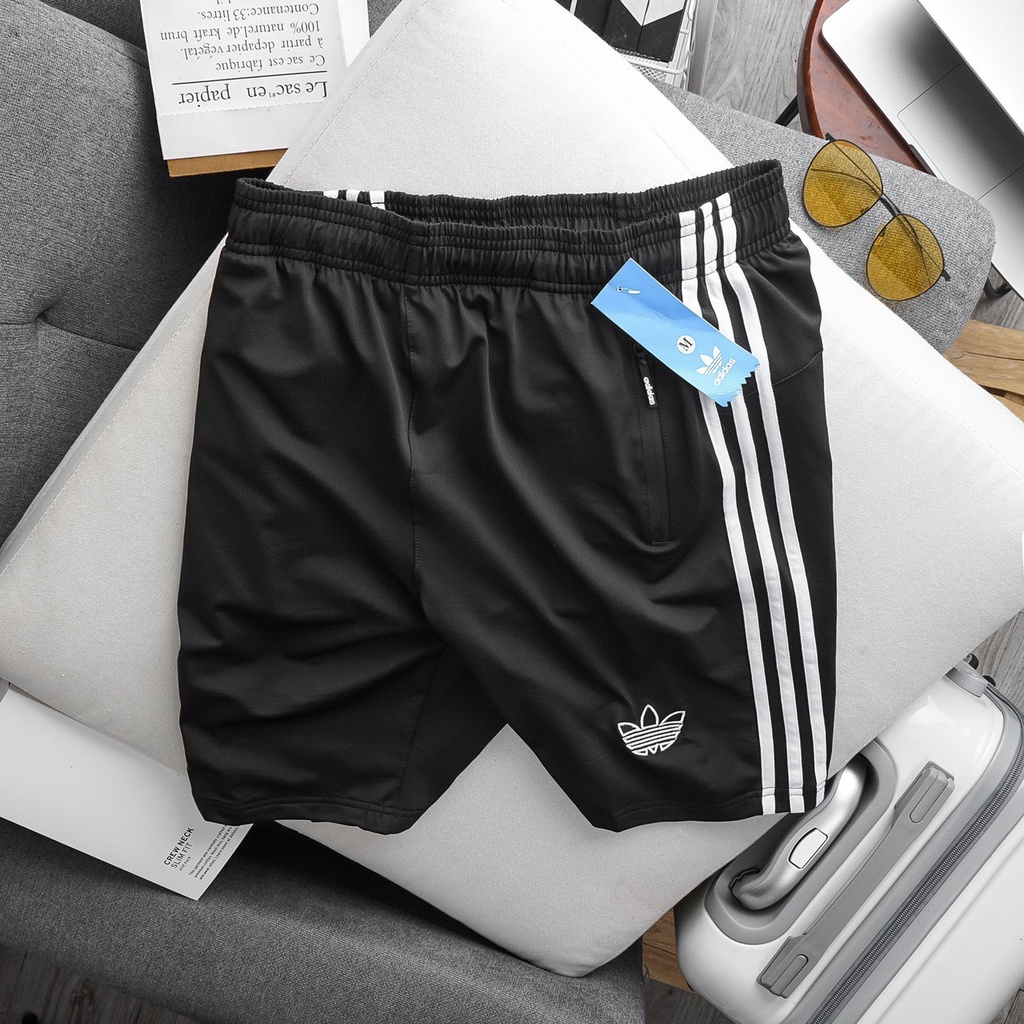 Quần short nam Thun Poly 2 DA ADAS Chất liệu thun dù dãn chính hãng cao cấp  VNXK