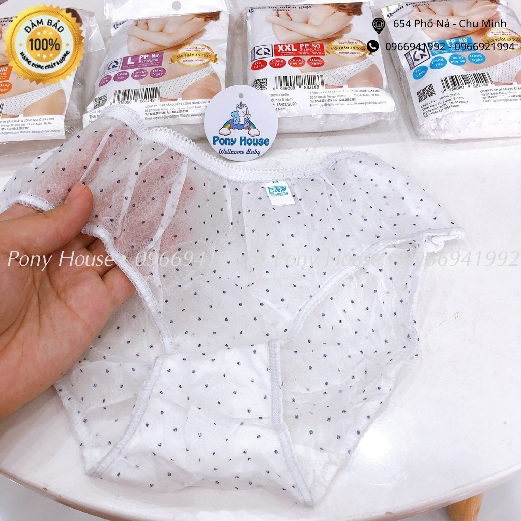 Quần Lót Giấy Nữ Procare/ Set 5 Chiếc Quần Lót Dùng 1 Lần Cho Mẹ Sau Sinh đi du lịch, công tác Size M-L-XL-XXl ~ 40-85kg