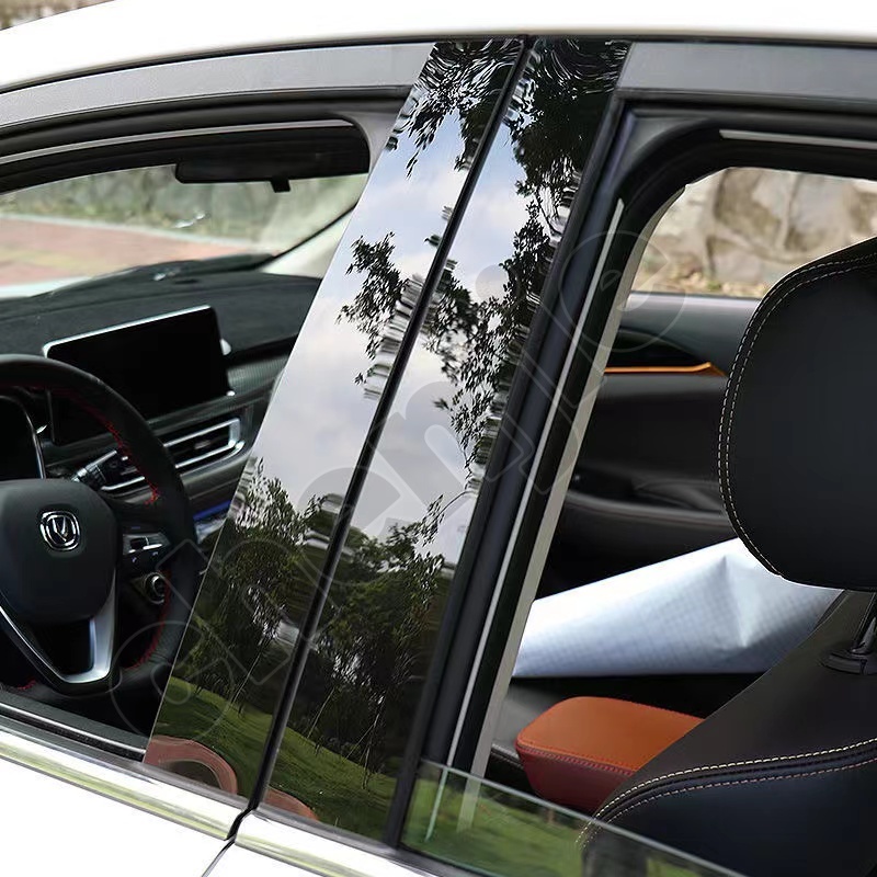 Bộ 6 Miếng Dán Màu Đen Bóng Trang Trí Cửa Sổ Xe Hơi Hyundai Elantra 2012 2013 2014 2015