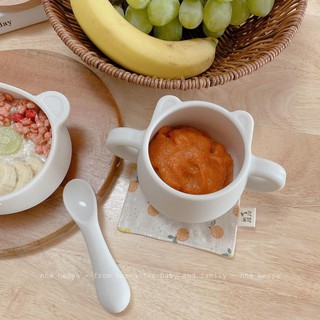 <có sẵn> CỐC NƯỚC SILICON CHO BÉ GẤU BLUEMAMA MODUI