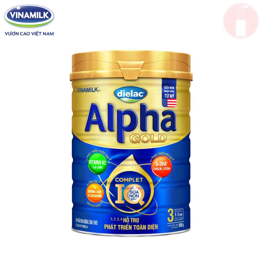 Sữa bột Vinamilk Dielac Alpha Gold số 1/2/3/4 lon 800g