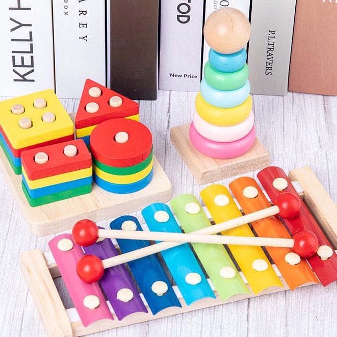 Đồ Chơi Gỗ _ Đồ Chơi Giaó Dục Phát Triển Sớm Cho Bé Từ 6 tháng Đến 2 tuổi