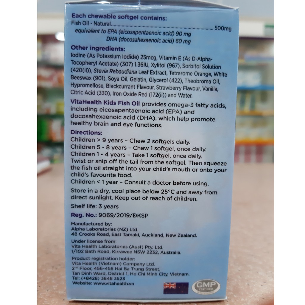 Dầu cá không mùi tanh cho trẻ em VitaHealth Kids Fish Oil