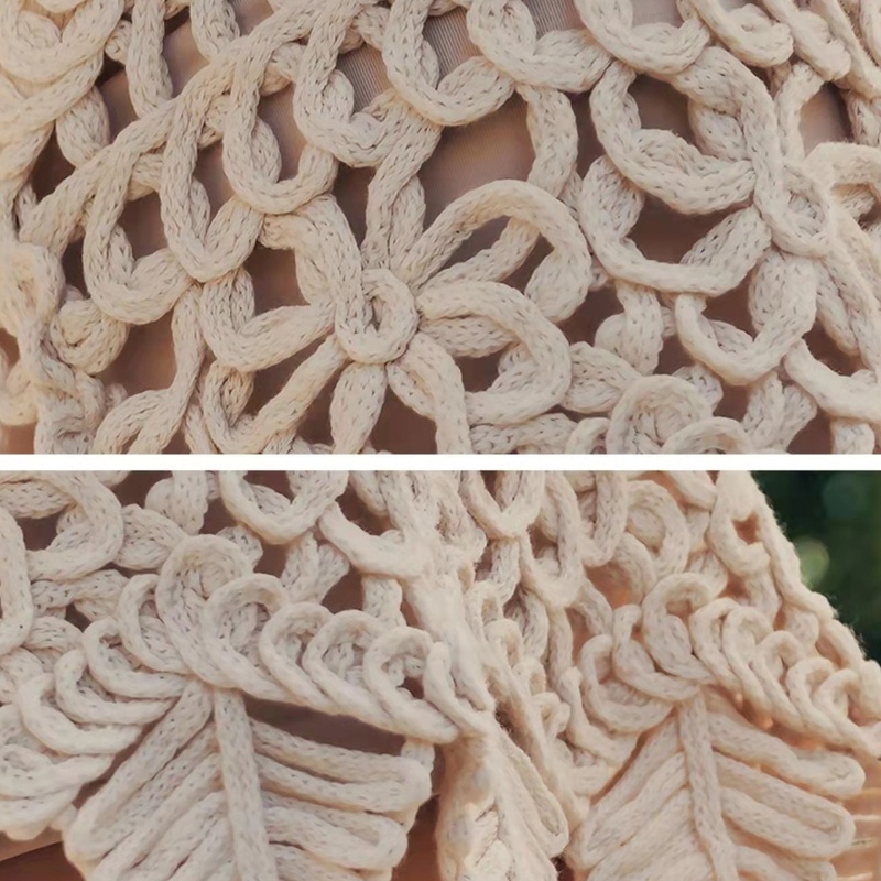 Áo Croptop Dệt Kim Không Tay Họa Tiết Hoa Lá Thiết Kế Khoét Rỗng Thời Trang Đi Biển Cho Nữ